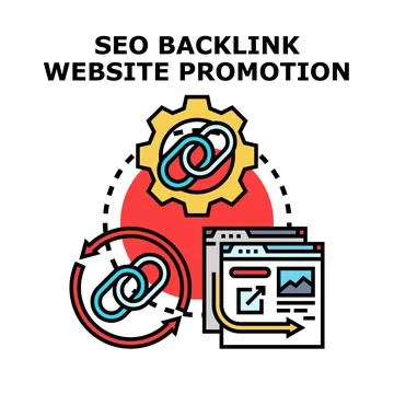 Seo backlink website promotion strategy concept Stock Illustration