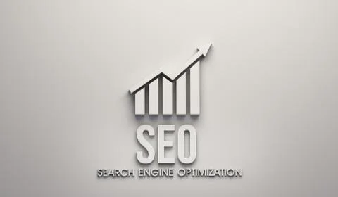 SEO banner background. 3D Render Illustration Stock Illustration
