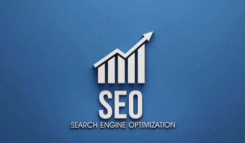 SEO banner background. 3D Render Illustration Stock Illustration