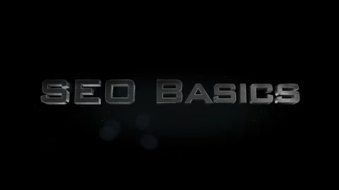 SEO Basics title 3D metal text on black alpha channel background Stock Footage 301266301
