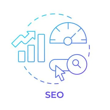 SEO blue gradient concept icon Stock Illustration