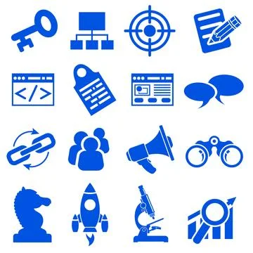 SEO Business Icon Set Stock Illustration