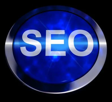 SEO Button In Blue Showing Internet Marketing 3d Rendering Stock Illustration