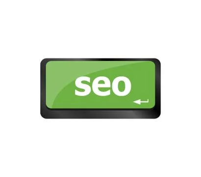SEO button on the keyboard. Business concept Stock Illustration