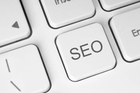 Seo button on the keyboard Stock Photos