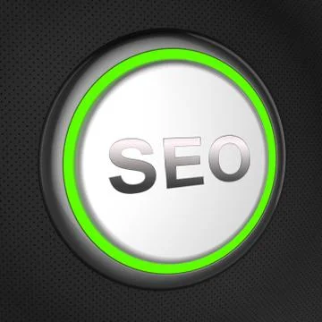 Seo Button Means Search Engine Optimization 3d Illustration Illustrazione stock