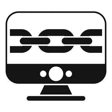 Seo chain computer icon simple vector. Seo website Illustrazione stock