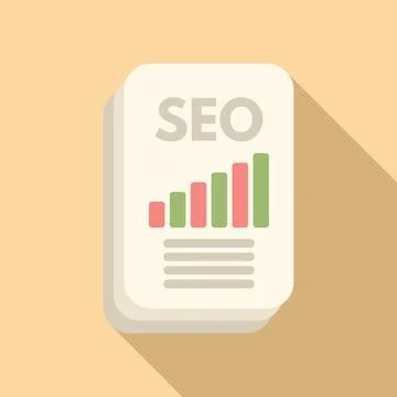 Seo chart document icon flat vector. Online boost 스톡 일러스트