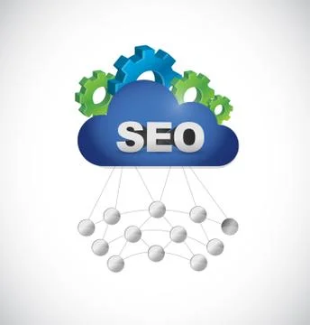 Seo cloud computing diagram network 스톡 일러스트