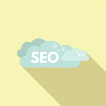 Seo cloud data icon flat vector. Rank data Stock Illustration