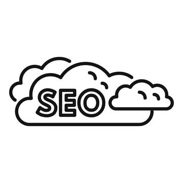 Seo cloud data icon outline vector. Rank data Illustrazione stock