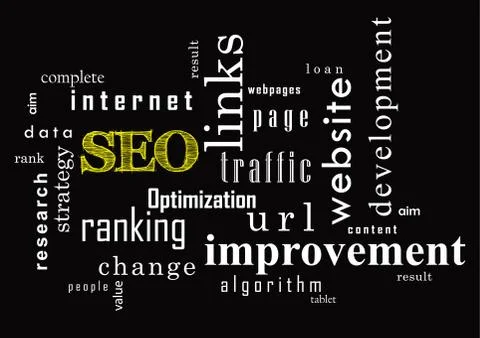 SEO Collage of words Illustrazione stock