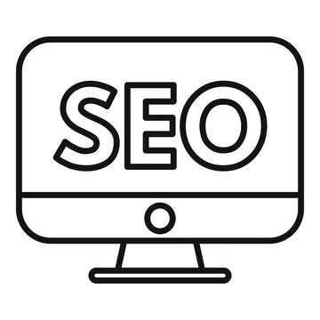Seo computer engine icon outline vector. Global web Illustrazione stock