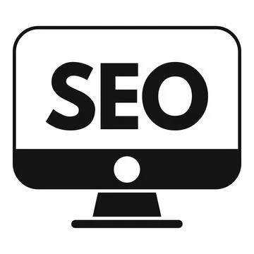 Seo computer engine icon simple vector. Global web Illustrazione stock