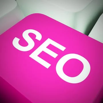 SEO Computer Key In Blue Showing Internet Marketing And Optimization Stock Illustration