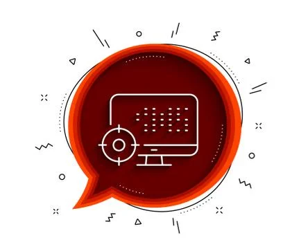 Seo computer line icon. Search engine optimization sign. Vector Stock Illustration