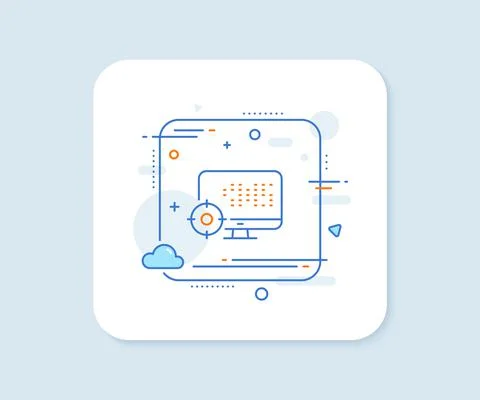 Seo computer line icon. Search engine optimization sign. Vector Illustrazione stock
