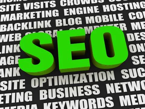 Seo concept  3d illustration Stock Illustration
