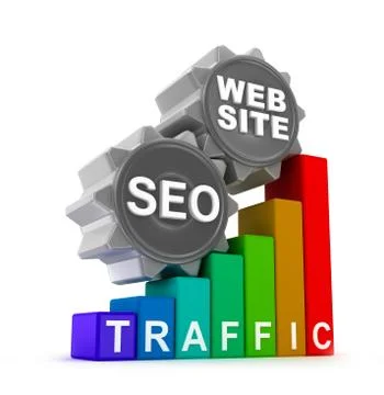 SEO concept with colorful graph Stock Illustration
