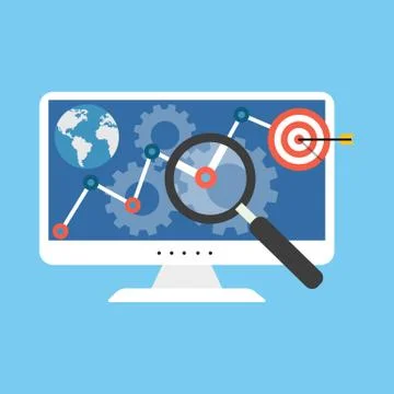 SEO concept. Flat design stylish. Isolated on color background Stock Illustration