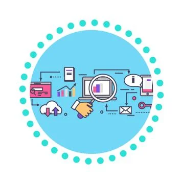 SEO Concept Icon Flat Design Style Illustrazione stock
