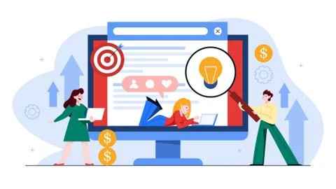 SEO concept. Idea of search engine optimization for website Stock Illustration