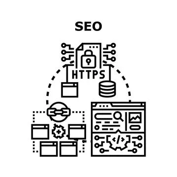 Seo concept optimizing website search engine ranking Stock-Illustration