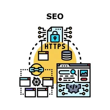 Seo concept optimizing website search engine ranking 스톡 일러스트