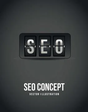 Seo concept over gray background, count down. vector illustration Illustrazione stock