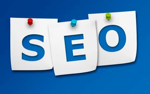 Seo concept on post it Stock Illustration