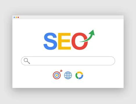 SEO Concept - Search Engine Optimization - Search Page Stock Illustration