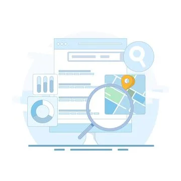 SEO Concept, Search Engine Optimization Stock Illustration