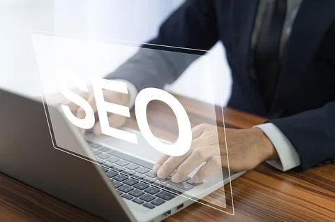 SEO Concept, Search Engine Optimize, Entrepreneurs use SEO systems on the i.. Stock Photos