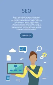 SEO conceptual Vector Web Banners in Flat Style Stock Illustration