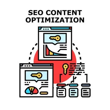Seo content optimization strategy for digital marketing 库存插图
