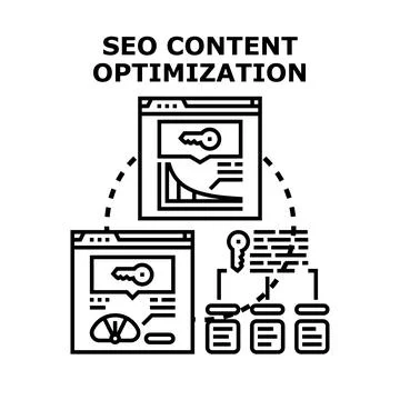 Seo content optimization strategy for digital marketing 库存插图