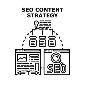Seo content strategy development and optimization process 库存插图