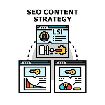 Seo content strategy planning and optimization process 库存插图
