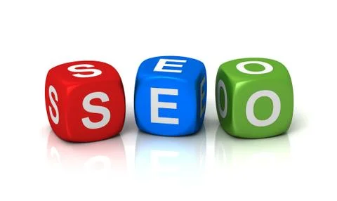 Seo cubes isolated 3d illustration Stock Illustration