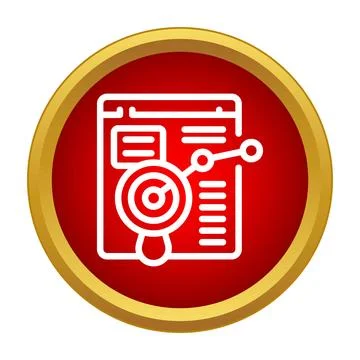 Seo data analysis magnifying glass targeting web page Stock Illustration