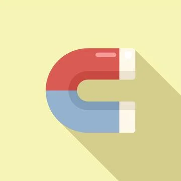 Seo data magnet icon flat vector. Computer market 库存插图