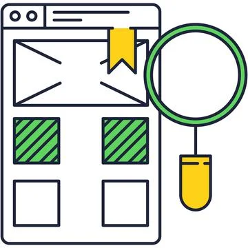 Seo data research flat vector web analysis icon Illustrazione stock