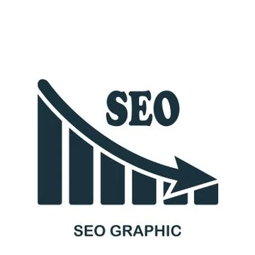 Seo Decrease Graphic icon. Mobile app, printing, web site icon. Simple element 库存插图