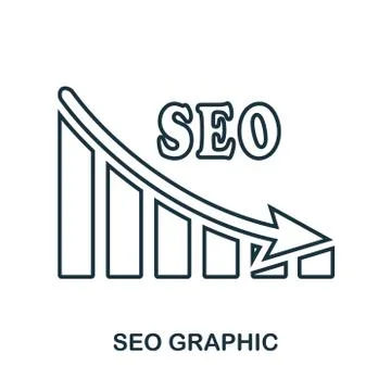 Seo Decrease Graphic icon. Mobile app, printing, web site icon. Simple element Illustrazione stock