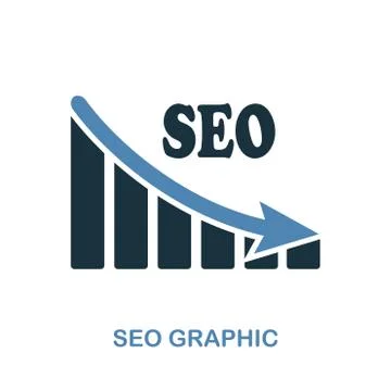 Seo Decrease Graphic icon. Monochrome style design from diagram icon collection Illustrazione stock