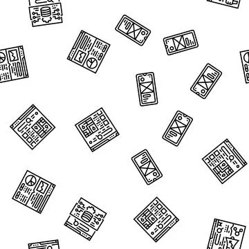 Seo digital optimization strategy seamless pattern vector Stock Illustration