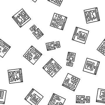 Seo digital optimization strategy seamless pattern vector Stock Illustration