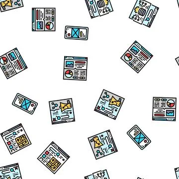 Seo digital optimization strategy seamless pattern vector Stock Illustration