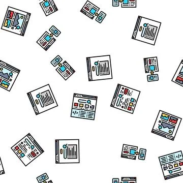 Seo digital optimization strategy seamless pattern vector Stock Illustration