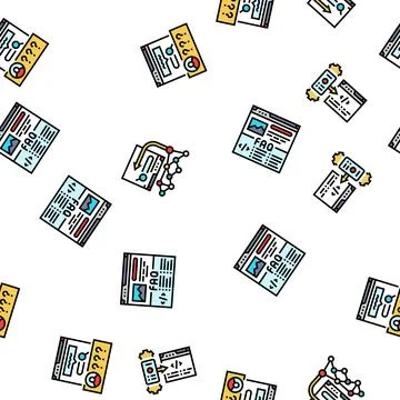 Seo digital optimization strategy seamless pattern vector Stock Illustration